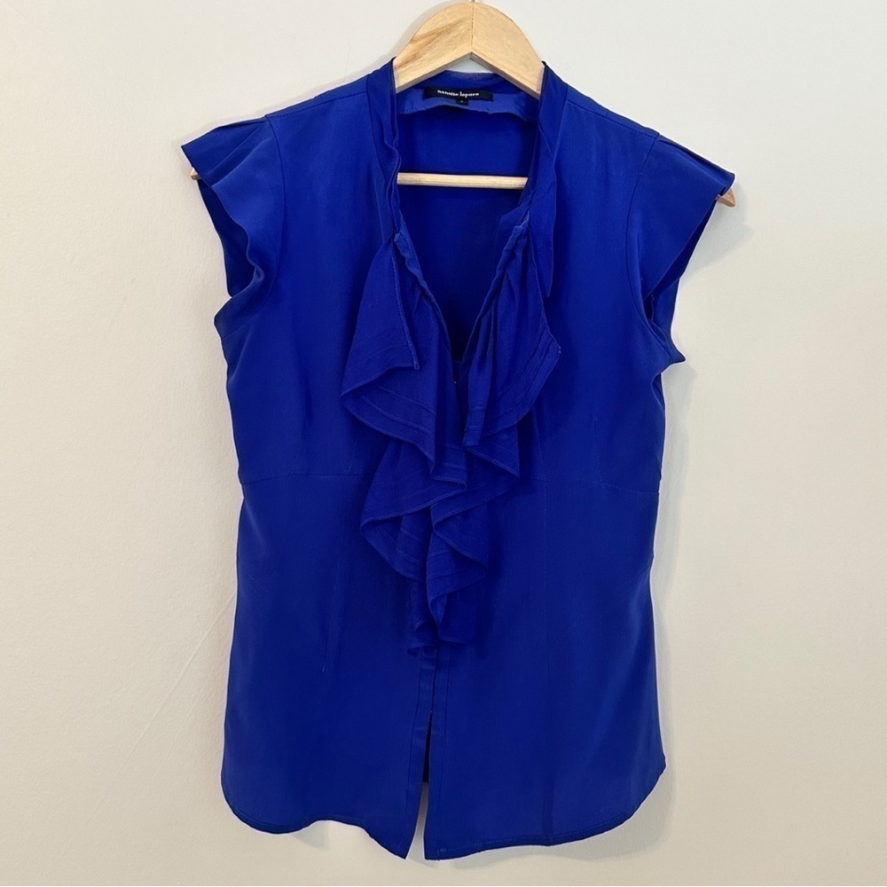 Nanette Lepore Royal Blue Ruffle Blouse